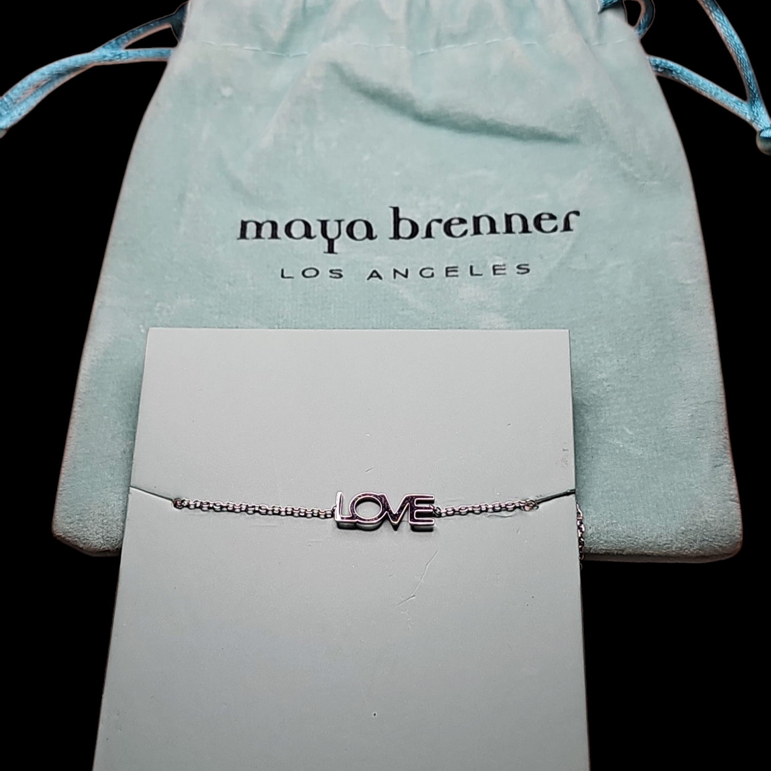 Maya Brenner Silver Chain Love Bracelet Nwt
